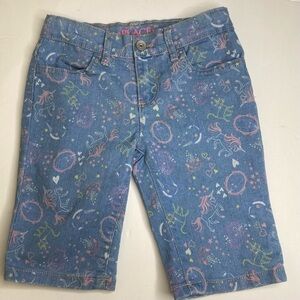 Girls Unicorn Denim Skimmer Shorts